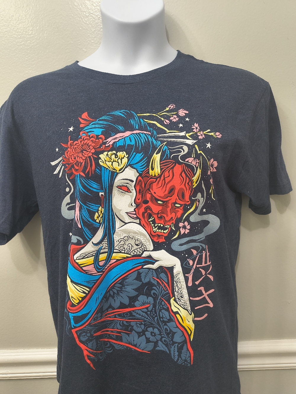 Into the  A.M. Men's Large Blue Graphic Print T-Shirt Summer